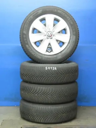 Original VW T-Roc Audi Q2 16 Zoll Stahlräder Winterräder 5Q0601027.. Schwarz Winterreifen Michelin 4x 7,5 mm Kompletträder - Bild 1