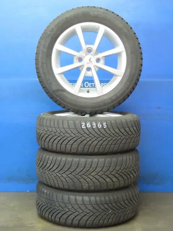Renault Clio V Typ RJA 15 Zoll Alufelgen Alisia Winterräder Silber Winterreifen 2x 6,6 mm / 2x 7,8 mm - Bild 1