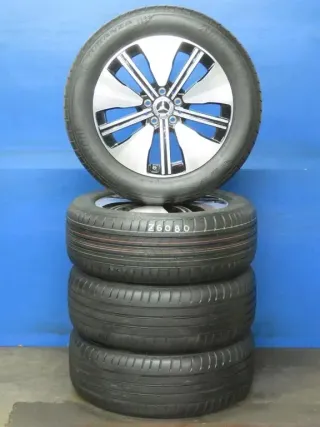 Original Mercedes Benz EQA Mercedes Benz EQB 18 Zoll 5-Speichen-Design Sommerräder + RDKS Alufelgen A2434011300 Schwarz Sommerreifen 4x 99,9% - Bild 2
