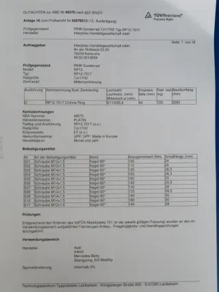 Audi A4 Typ B8 + B9 Mercedes C-Klasse Typ 206 Winterreifen Winterräder 17 Zoll Alufelgen Kompletträder gebraucht - Bild 14