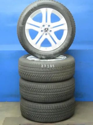Original Mercedes ML Typ 164 19 Zoll 5-Doppelspeichen-Rad Winterräder + RDKS Alufelgen A1644014802 Silber Winterreifen 4x 8 mm - Bild 1