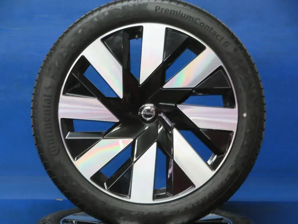 Original Volvo XC 90 Typ L 21 Zoll 8-Speichen-Design Sommerräder Alufelgen 32358293 Schwarz glanzgedreht Sommerreifen 99,9% - Bild 1