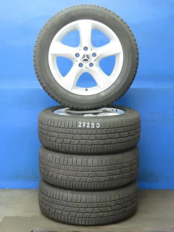 Original Mercedes V-Klasse Typ W447 bis 02/2024 Mercedes Vito Typ 447 Winterräder 17 Zoll 5-Speichen-Rad RDKS Silber Winterreifen gebraucht - Bild 1