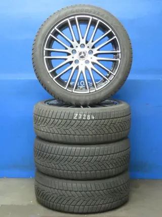 Original C-Klasse Limousine Typ W206 / T-Modell Typ S206 18 Zoll 10-Speichen-Rad Winterräder + RDKS Alufelgen A2064014900 Schwarz Winterreifen - Bild 1