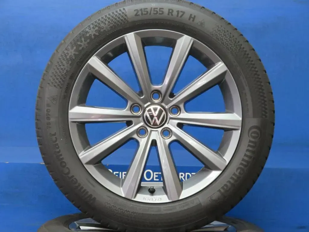 Original VW Passat Limousine B8 VW Passat Variant B8 VW Passat Alltrack B8 VW Arteon Winterräder Alufelgen 17 Zoll Merano 3G8071497 Anthrazit Winterreifen 2x 6,2 mm / 2x 6,6 mm - Bild 1
