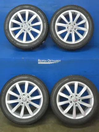 Original VW Golf 7 VW Golf Sportsvan 17 Zoll Dijon Winterräder Alufelgen 5G0601025K Silber Winterreifen 2x 6 mm / 2x 7,4 mm - Bild 19