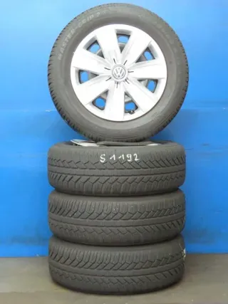 Original VW T-Roc Audi Q2 16 Zoll Stahlrad Winterräder 5Q0601027CJ Schwarz Winterreifen 2x 6,4 mm / 2x 7 mm - Bild 1