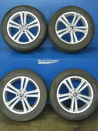 Original VW Tiguan VW Tiguan Allspace 18 Zoll Sebring Winterräder + RDKS 5NA601025M Silber Winterreifen 2x 7 mm 2x 8 mm - Bild 16