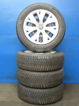 Original VW T-Cross VW Taigo Skoda Kamiq 16 Zoll Stahlfelge Winterräder 2Q0601027AE Schwarz Winterreifen 2x 7 mm / 2x 7,5 mm - Bild 1