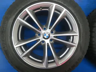 Original BMW 5er Typ G30 / G31 17 Zoll V-Speiche Winterräder + RDKS Alufelgen 6863417 Silber Winterreifen 2x 8 mm / 2x 8,4 mm - Bild 11