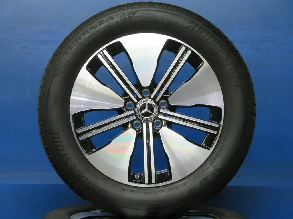 Original Mercedes Benz EQA Mercedes Benz EQB 18 Zoll 5-Speichen-Design Sommerräder + RDKS Alufelgen A2434011300 Schwarz Sommerreifen 4x 99,9% - Bild 1
