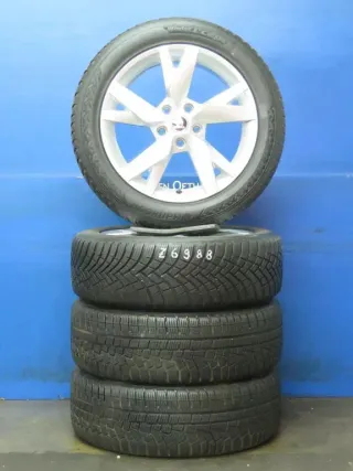 Original Skoda Octavia IV Typ NX 17 Zoll Lyra Winterräder Alufelgen 5E3601025AC Silber Winterreifen 2x 6,2 mm / 2x 5,8 mm - Bild 2