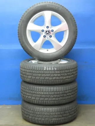 Original Mercedes V-Klasse Typ W447 bis 02/2024 Mercedes Vito Typ 447 Winterräder 17 Zoll 5-Speichen-Rad RDKS Alufelgen A4474012200 Silber Winterreifen 2x 6,2 mm / 2x 6,8 mm - Bild 2
