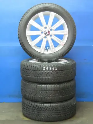 Original VW Touran II 17 Zoll Alufelgen Trondheim Winterräder 5TA601025B Silber Winterreifen 2x 7,3 mm / 2x 4,5 - 5 mm - Bild 2