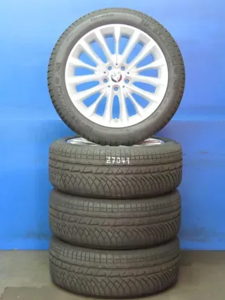 Original BMW 5er Typ G30 / G31 Winterräder Alufelgen 18 Zoll W-Speiche Styling 632 RDKS 6863418 Silber Winterreifen 4x 7 mm - Bild 2