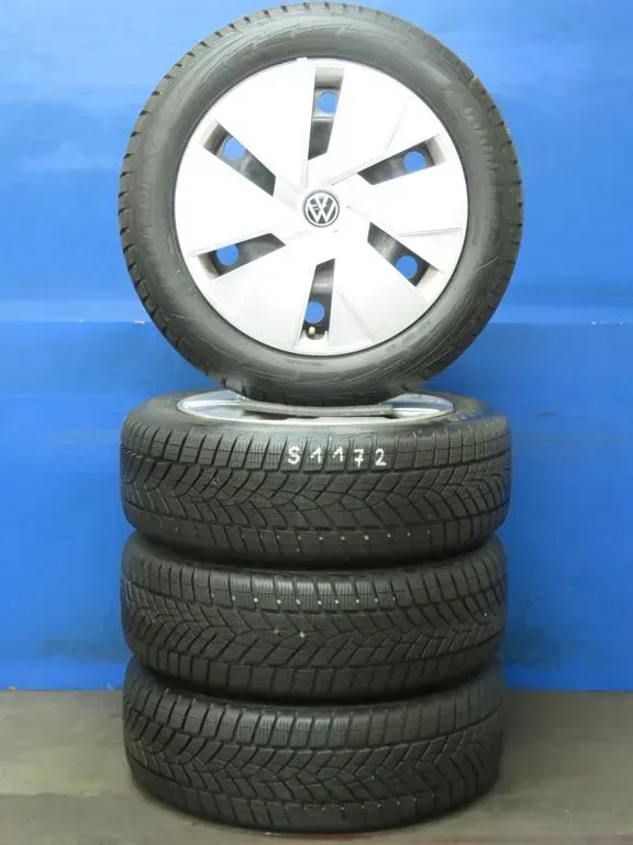 Original VW ID.3 18 Zoll Stahlrad Winterräder 1EA601027.. Schwarz Winterreifen 4x 8 mm - Bild 1