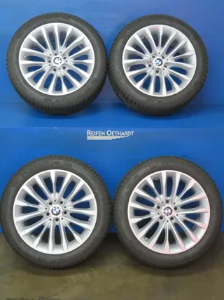 Original BMW 5er Typ G30 / G31 Winterräder Alufelgen 18 Zoll W-Speiche Styling 632 RDKS 6863418 Silber Winterreifen 4x 7 mm - Bild 15
