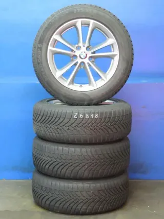 Original BMW 5er Typ G30 / G31 17 Zoll V-Speiche Winterräder + RDKS Alufelgen 6863417 Silber Winterreifen 2x 8 mm / 2x 8,4 mm - Bild 2
