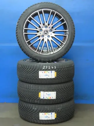 Original C-Klasse Limousine Typ W206 / T-Modell Typ S206 18 Zoll 10-Speichen-Rad Winterräder + RDKS Alufelgen A2064014900 Schwarz Winterreifen neu - Bild 1