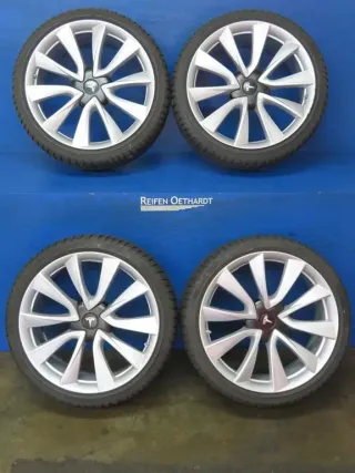 Original Tesla Model 3 20 Zoll Performance Winterräder + RDKS Alufelgen 1044227-00-D Silber Winterreifen 2x 6,5 mm 2x Neu - Bild 19