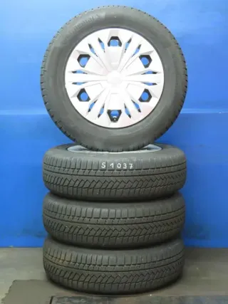 Original VW Tiguan II + III Seat Tarraco Skoda Kodiaq 17 Zoll Stahlrad Winterräder 5QF601027.... Schwarz Winterreifen Continental 4x 8,7 mm Kompletträder - Bild 1