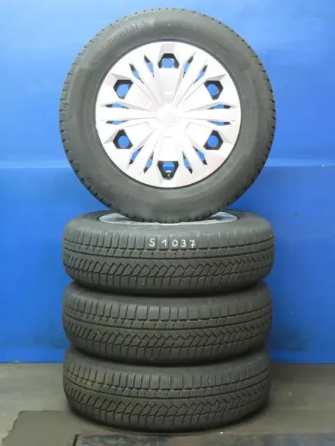 Background image for Original VW Tiguan II + III Seat Tarraco Skoda Kodiaq 17 Zoll Stahlrad Winterräder 5QF601027.... Schwarz Winterreifen Continental 4x 8,7 mm Kompletträder