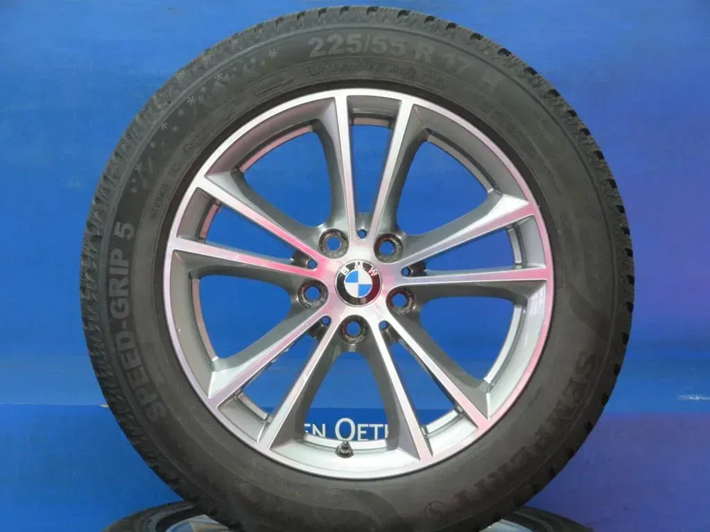 Original BMW 5er Typ G30 / G31 17 Zoll V-Speiche Winterräder + RDKS Alufelgen 6863417 Silber Winterreifen 2x 8 mm / 2x 8,4 mm - Bild 1