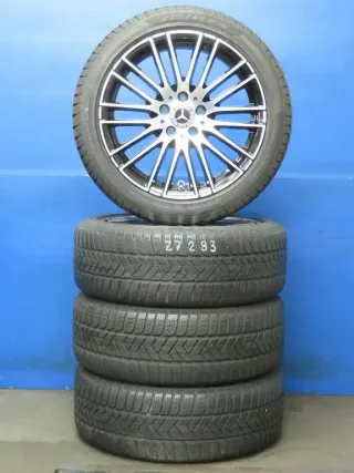 Original C-Klasse Limousine Typ W206 / T-Modell Typ S206 18 Zoll 10-Speichen-Rad Winterräder + RDKS Alufelgen A2064014900 Schwarz Winterreifen 2x 5,2 mm 2x 6,4 mm - Bild 1