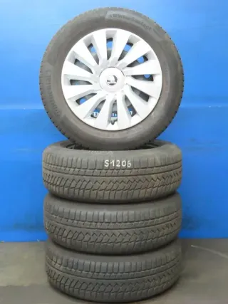 Original Skoda Octavia IV Typ NX ( bis 110 KW ) 16 Zoll Stahlrad Winterräder 5Q0601027.... Schwarz Winterreifen 2x 6,8 mm / 2x 7,8 mm - Bild 1