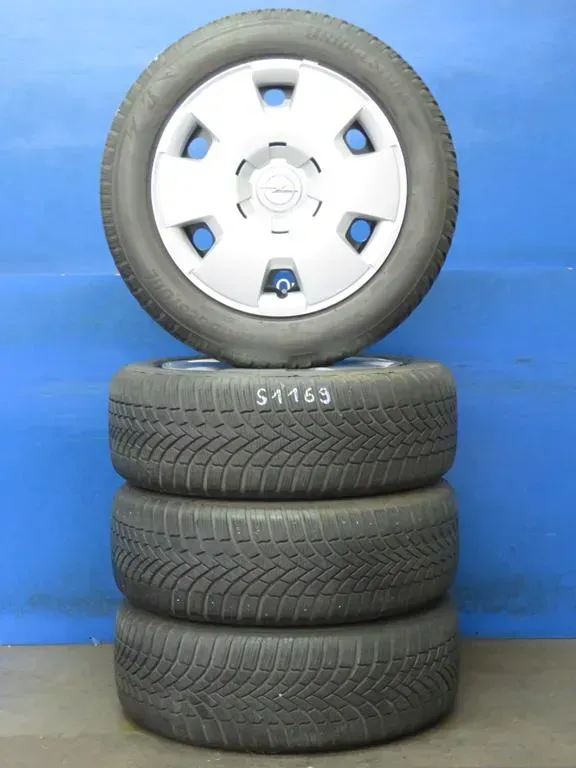 Original Opel Astra Typ B-K 16 Zoll Stahlrad Winterräder + RDKS 2160163 Schwarz Winterreifen 2x 5,4 mm / 2x 6,1 mm - Bild 1