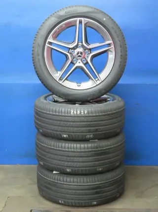 NEU Original Mercedes S-Klasse Typ W223 19 Zoll AMG 5-Doppelspeichen-Rad Sommerräder + RDKS Alufelgen A2234011300 Anthrazit glanzgedreht Sommerreifen - Bild 2
