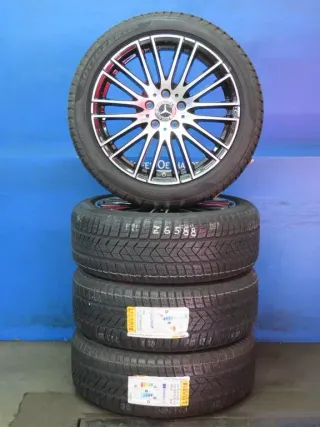 Original C-Klasse Limousine Typ W206 / T-Modell Typ S206 - nicht freigegeben für AMG-Motorisierungen 18 Zoll 10-Speichen-Rad Winterräder + RDKS A2064014900 Schwarz Winterreifen neu - Bild 2