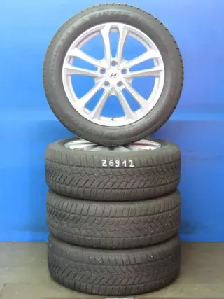 Original Hyundai Santa Fe IV Typ TM Winterräder Alufelgen 19 Zoll 5-Doppelspeichen-Design RDKS KH27 7519 Silber Winterreifen 4x 6,8 mm - Bild 2