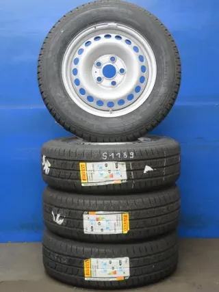 Original VW Bus T5 VW Bus T6 CALIFORNIA 16 Zoll Stahlrad Winterräder 7F0601027 Silber Winterreifen 100% - Bild 1