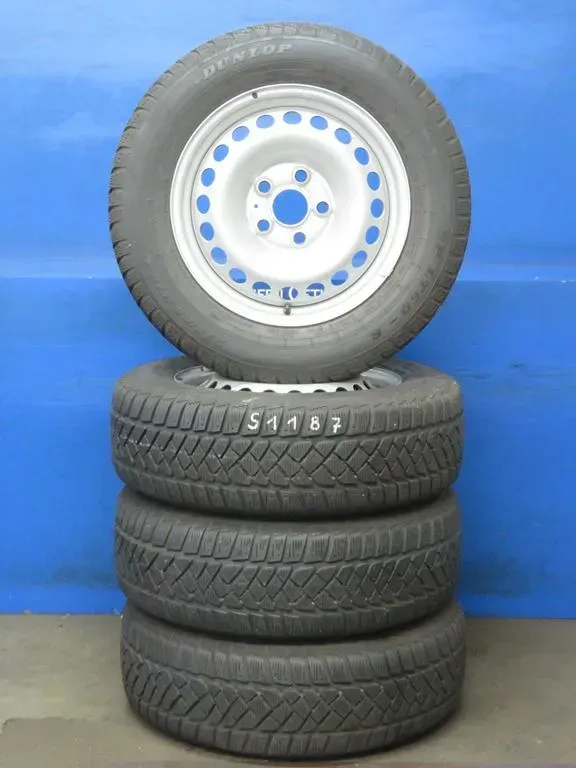 Original VW Bus T5 VW Bus T6 CALIFORNIA 16 Zoll Stahlrad Winterräder 7F0601027 Silber Winterreifen 2x 5,6 mm / 2x 7,2 mm - Bild 1