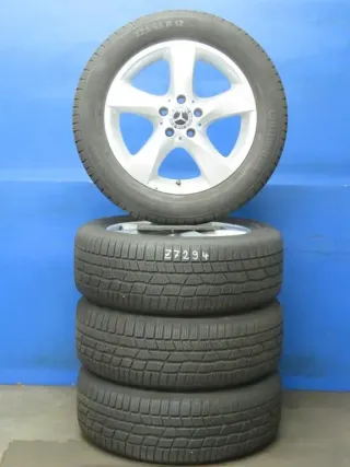 Original Mercedes V-Klasse Typ W447 bis 02/2024 Mercedes Vito Typ 447 Winterräder 17 Zoll 5-Speichen-Rad RDKS Silber Winterreifen gebraucht - Bild 1