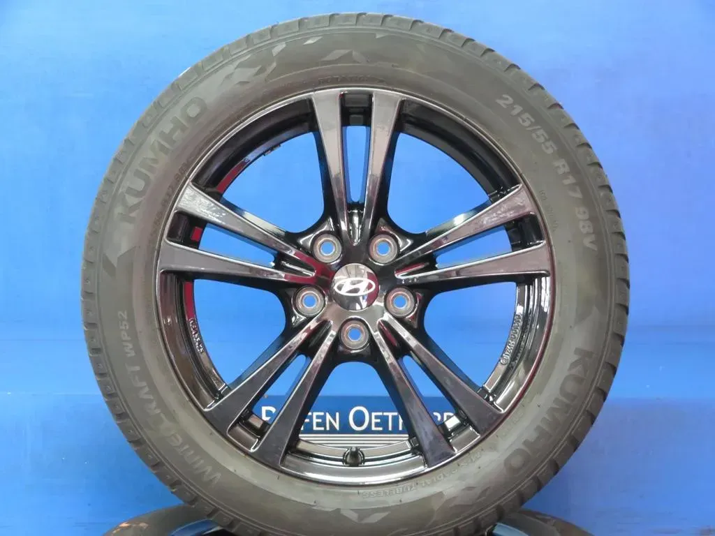 Original Hyundai Kona Typ OS Winterräder Alufelgen 17 Zoll 5-Doppelspeichen-Design Winterräder + RDKS HMD01 70743 Schwarz Winterreifen 2x 5,7 mm / 2x 7,2 mm - Bild 1
