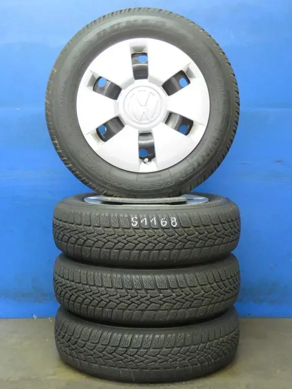 Original VW Up Seat Mii Skoda Citigo 14 Zoll Stahlrad Winterräder 1S0601027.... Schwarz Winterreifen 2x 6 mm / 2x 6,4 mm - Bild 1