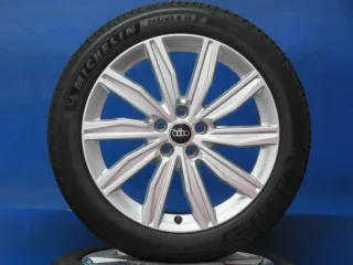 Original Audi A6 Typ 4K / C8 Alufelgen 19 Zoll 10-Speichen Dynamik Design Winterräder 4K0601025M Silber Winterreifen 2x 6,2 mm / 2x 6,5 mm - Bild 1