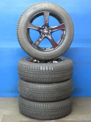 Original Hyundai Santa Fe IV Typ TM Winterräder Alufelgen 18 Zoll 5-Speichen-Design Winterräder + RDKS F2 75844 Schwarz Winterreifen 2x 6,6 mm / 2x 7,7 mm - Bild 2