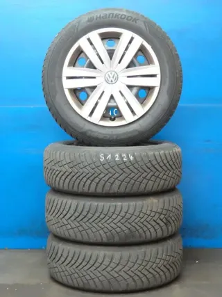 Original VW Touran II 16 Zoll Stahlrad Winterräder 5QA601027.... Schwarz Winterreifen 2x 5,5 mm / 2x 6 mm - Bild 1