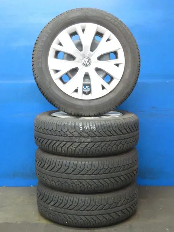 Original VW T-Cross VW Taigo Skoda Kamiq 16 Zoll Stahlfelge Winterräder 2Q0601027AE Schwarz Winterreifen 4x 7,3 mm - Bild 1