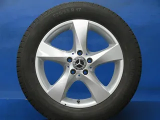 Original Mercedes V-Klasse Typ W447 bis 02/2024 Mercedes Vito Typ 447 Winterräder 17 Zoll 5-Speichen-Rad RDKS Silber Winterreifen gebraucht - Bild 2