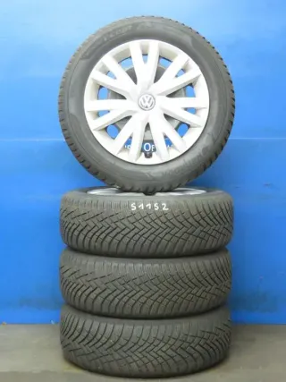 Original Skoda Octavia Typ 5E VW Golf 7 Seat Leon Typ 5F Audi A3 16 Zoll Stahlrad Winterräder 5Q0601027BG Schwarz Winterreifen 2x 6 mm / 2x 7,4 mm - Bild 1