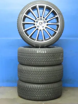 Original Mercedes A-Klasse AMG A35 + 4Matic 19 Zoll AMG Vielspeiche Winterräder + RDKS Alufelgen A1774011900 Schwarz  Winterreifen 4x 8 mm - Bild 1