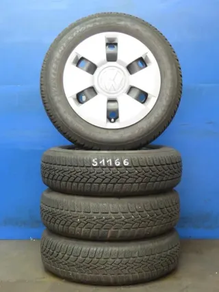 Original VW Up Seat Mii Skoda Citigo 14 Zoll Stahlrad Winterräder 1S0601027.... Schwarz Winterreifen 4x 7,2 mm - Bild 1