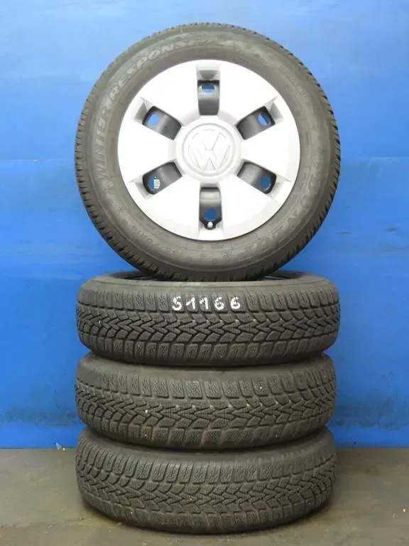 Original VW Up Seat Mii Skoda Citigo 14 Zoll Stahlrad Winterräder 1S0601027.... Schwarz Winterreifen 4x 7,2 mm - Bild 1