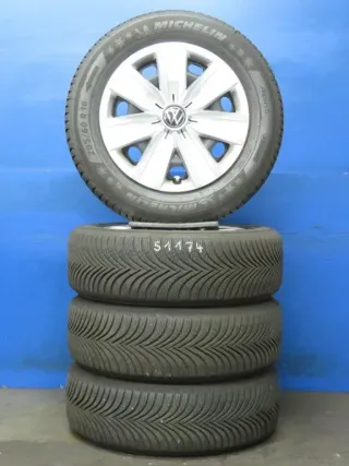 Original VW T-Roc Audi Q2 16 Zoll Stahlrad Winterräder 5Q0601027CJ Schwarz Winterreifen Michelin 2x 6 mm / 2x 6,3 mm - Bild 1