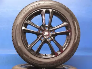 Original Hyundai Tucson Typ NX4 18 Zoll 5-Doppelspeichen-Design Winterräder Alufelgen + RDKS KH27 7518 Schwarz Winterreifen 4x 7,2 mm - Bild 1
