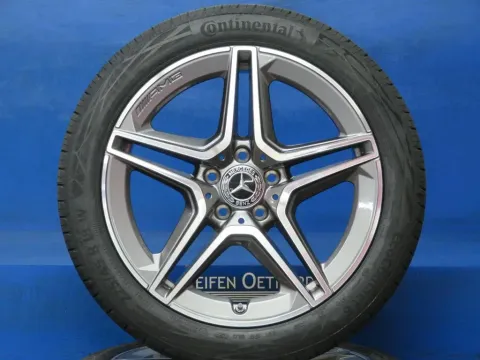 Background image for NEU Original A-Klasse Typ 177 B-Klasse Typ 247 CLA Typ 118 18 Zoll AMG 5-Doppelspeichen-Rad Sommerräder + RDKS Alufelgen A1774011500 Tremolit metallic / glanzgedreht Sommerreifen